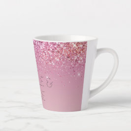 Caneca De Café Latte Sparkle Dourado Cor-de-Rosa rosa Dourado