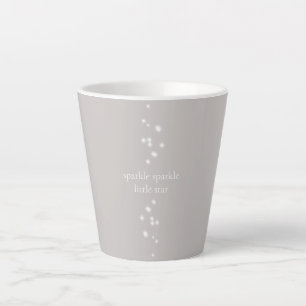 Caneca De Café Latte Sparkle Sparkle Little Star Silver Cinza