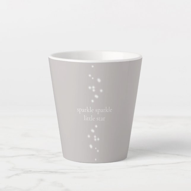 Caneca De Café Latte Sparkle Sparkle Little Star Silver Cinza (Frente)