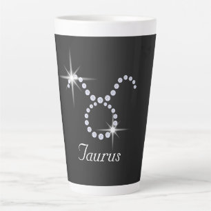 Caneca De Café Latte Sparkly Diamond Taurus