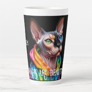 Caneca De Café Latte Sphynx Cat Wrinkles Aniversário