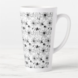 Caneca De Café Latte Spiderweb Pattern Halloween 