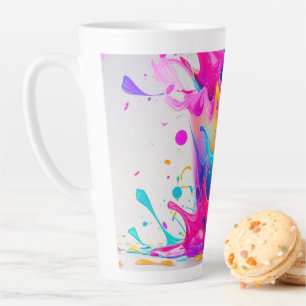 Caneca De Café Latte Splash Colorido Negrito - Único e Na moda