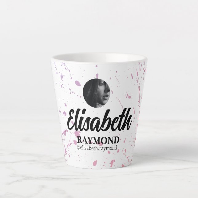 Caneca De Café Latte Splatter Watercolor Latte Mug (Frente)