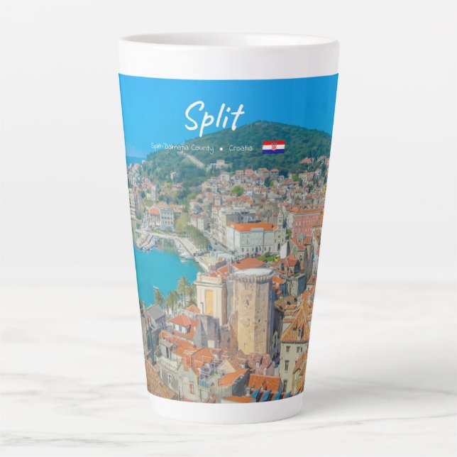 Caneca De Café Latte Split, Croácia - Grande Cidade Costeira (Frente)