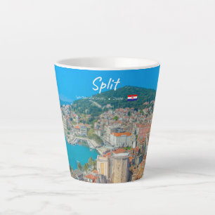 Caneca De Café Latte Split, Croácia - Pequena Cidade Costeira