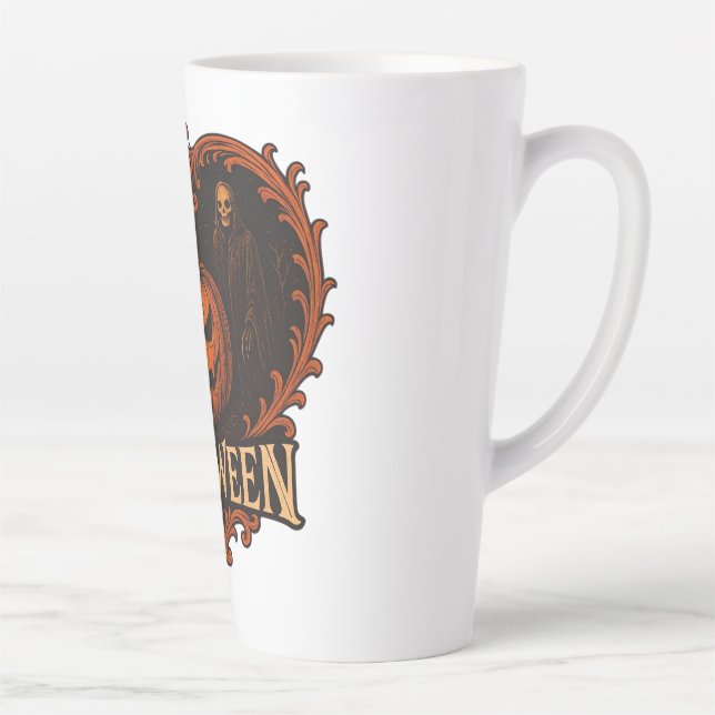 Caneca De Café Latte Spooky Aesthetic Halloween Large Latte Mug 17oz –  (Direita)