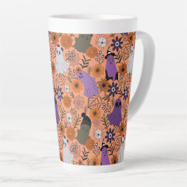 Caneca De Café Latte Spooky floral