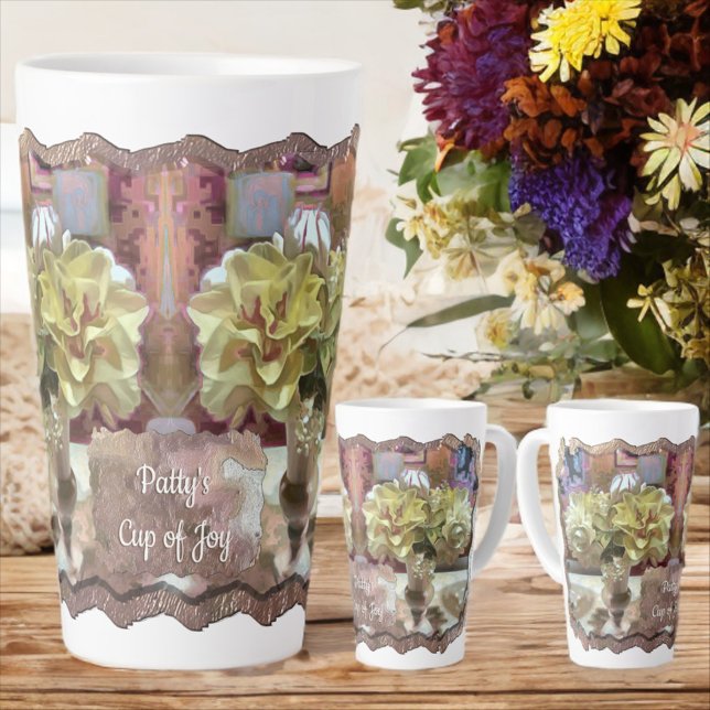 Caneca De Café Latte Spring Flowers Cup of Joy PCM1 Latte Mug (Criador carregado)