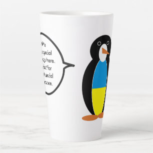 Caneca De Café Latte Sra. Pinguim Personalizada Falando Ucraniano 