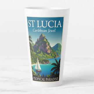Caneca De Café Latte St Lucia Caribbean Jewel 