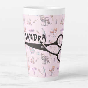 Caneca De Café Latte Stairdresser de Tesoura Personalizado