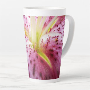 Caneca De Café Latte Stargazer Lily Bright Magenta Floral