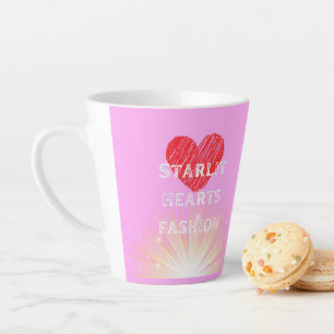 Caneca De Café Latte Starlit Hearts Fashion Red Heart Shine