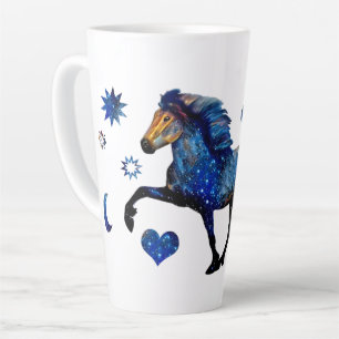 Caneca De Café Latte Stary Night Charismatic Tolice, cavalo islandês