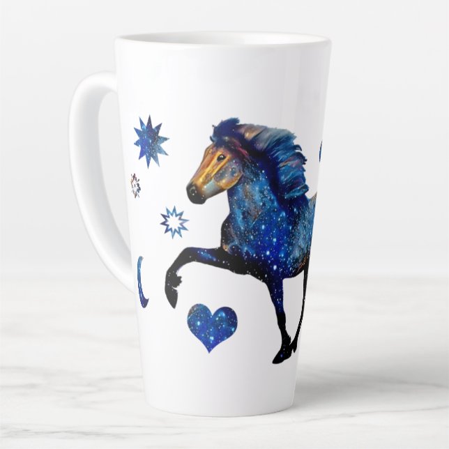 Caneca De Café Latte Stary Night Charismatic Tolice, cavalo islandês (Ângulo esquerdo)