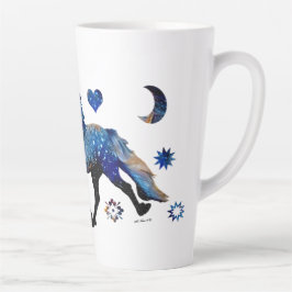 Caneca De Café Latte Stary Night Charismatic Tolice, cavalo islandês