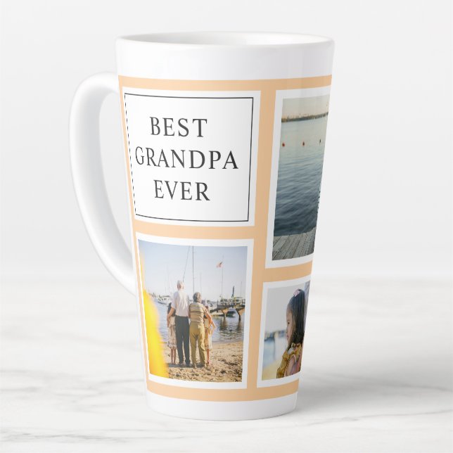 Caneca De Café Latte Statement Frame Best Grandpa Ever (Ângulo esquerdo)