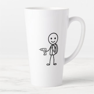 Caneca De Café Latte Stickmen At Work - O Eletricista