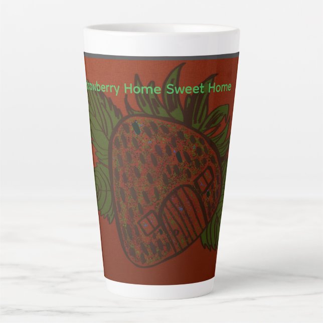 Caneca De Café Latte Strawberry Home Sweet Home Large Mug (Frente)