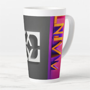 Caneca De Café Latte Streetwear 4KRender 17-Oz Do Logotipo Minimalista