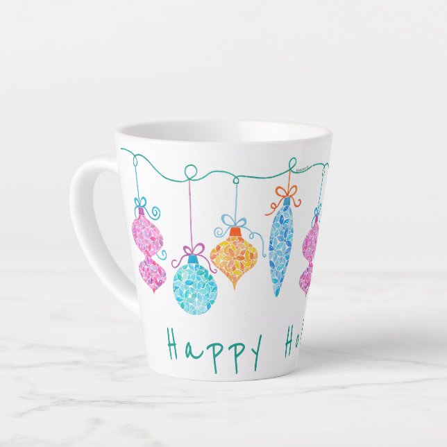 Caneca De Café Latte String Ornaments Latte Mug (Ângulo esquerdo)