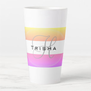 Caneca De Café Latte Stripe Latte Mug com seu nome HAMbyWG - Neon