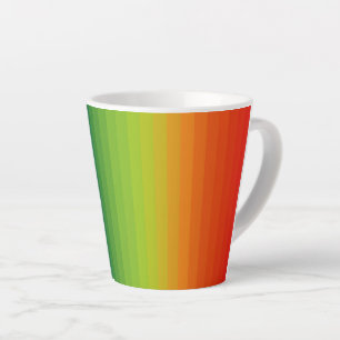 Caneca De Café Latte Stripes Arco-íris