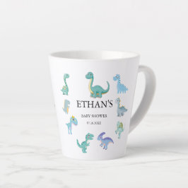 Caneca De Café Latte Stylish Dinosaur Baby Shower White