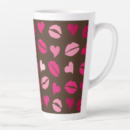 Caneca De Café Latte Stylish Red Heart Love Gift for Valentine’s Day