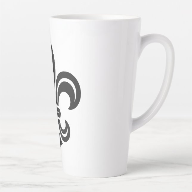 Caneca De Café Latte "Stylized Fleur-de-lis" Latte Mug (Direita)