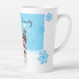 Caneca De Café Latte Sua família como festas de neve