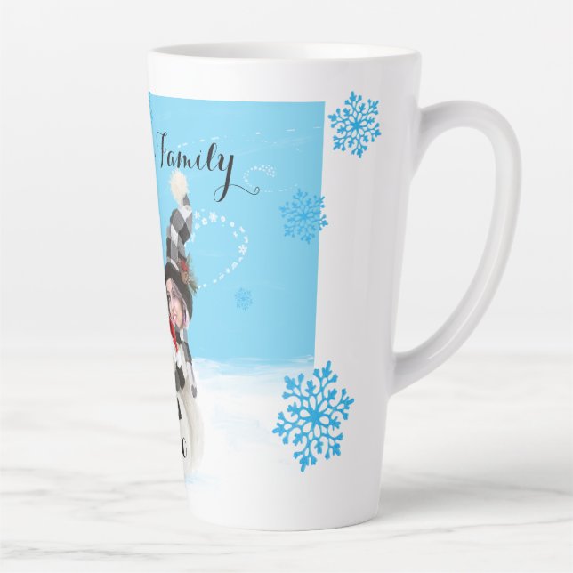 Caneca De Café Latte Sua família como festas de neve (Direita)