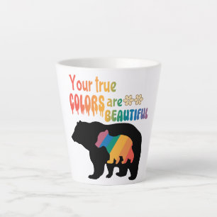 Caneca De Café Latte Suas Verdadeiras Cores São Bonitas - Urso Silhueta