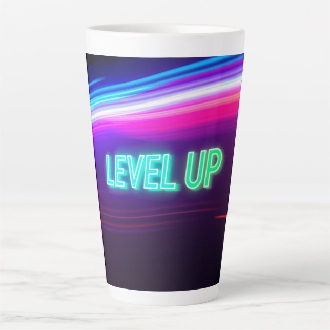 Caneca De Café Latte Subir de Nível (Frente)