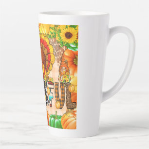 Caneca De Café Latte Sublimação de Tumbler Magro Grato - Dia de Ação de