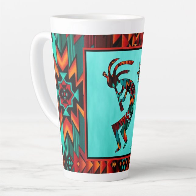 Caneca De Café Latte Sudoeste Kokopelli Latte Mug (Ângulo esquerdo)