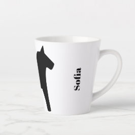 Caneca De Café Latte Sueco Dala Horse Black