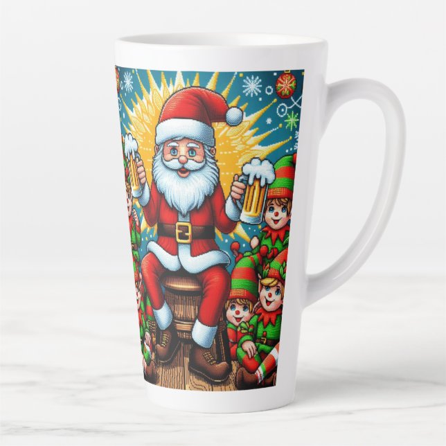 Caneca De Café Latte Suéter Feio de Natal (Direita)