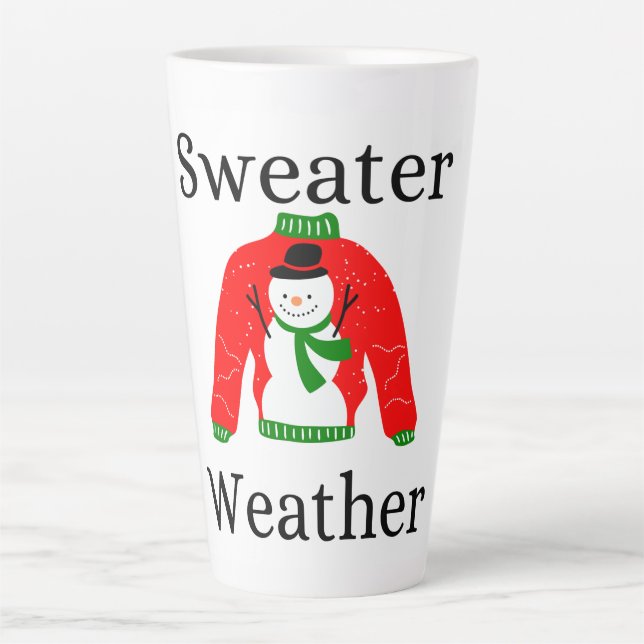 Caneca De Café Latte Suéter Meteorologia Lata (Frente)