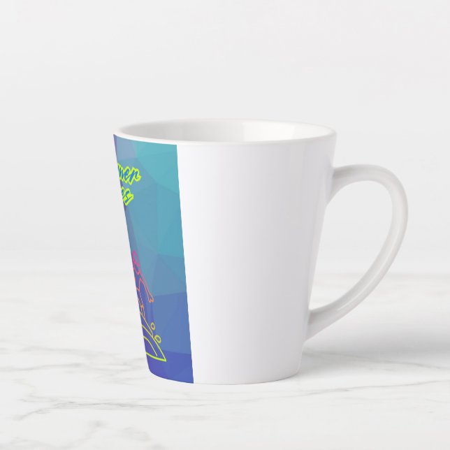 Caneca De Café Latte Summer vibe o garoto surfando. (Direita)