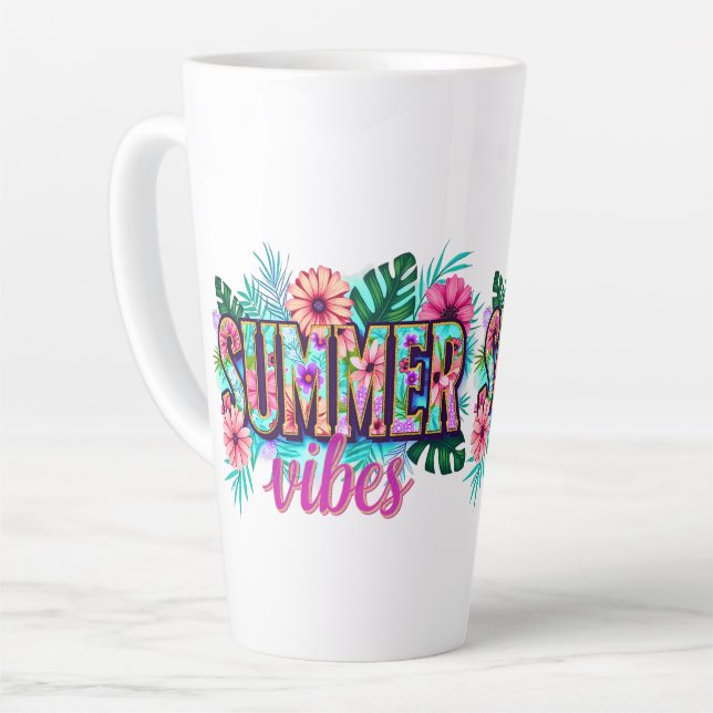 Caneca De Café Latte Summer Vibes (Ângulo esquerdo)