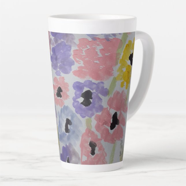 Caneca De Café Latte Summer Wildflower Latte Mug (Ângulo direito)