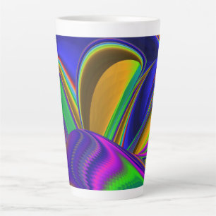 Caneca De Café Latte Summerrainbow, Abstrato 3D Rainbowart