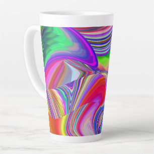 Caneca De Café Latte Summerrainbow, Abstrato 3D Rainbowart