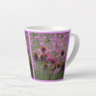 Caneca De Café Latte Sun Hat Flowers Collage Latte Mug