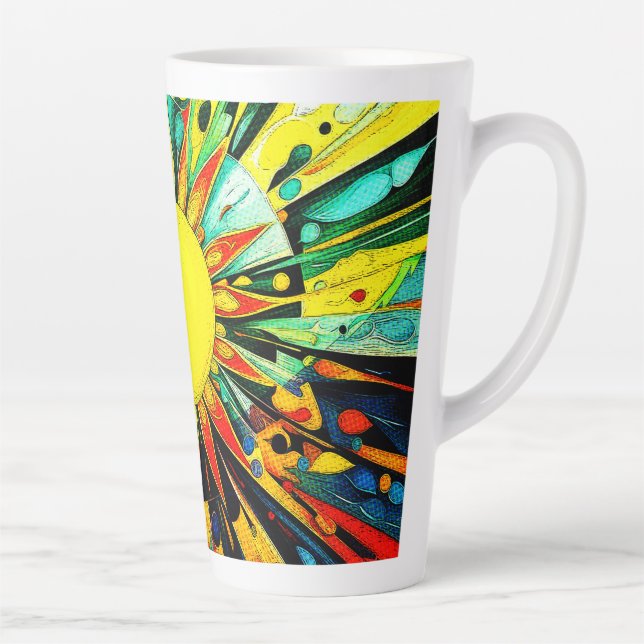 Caneca De Café Latte Sun na Abstrato 910 (Direita)
