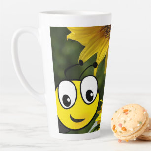 Caneca De Café Latte Sunflower Bumblebee Latte Mug