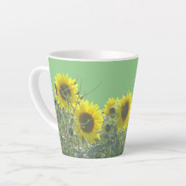 Caneca De Café Latte Sunflower Cust. BC Green Latte Mug