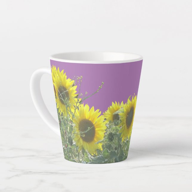 Caneca De Café Latte Sunflower Cust. BC Lilac Latte Mug (Ângulo esquerdo)
